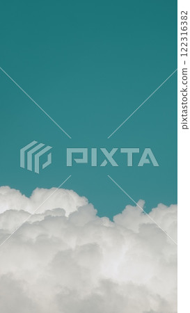 Cumulus Cloud Cloudscape Moving And Changing With Different Shapes. Puffy Fluffy White Clouds. Vertical Time Lapse. 122316382