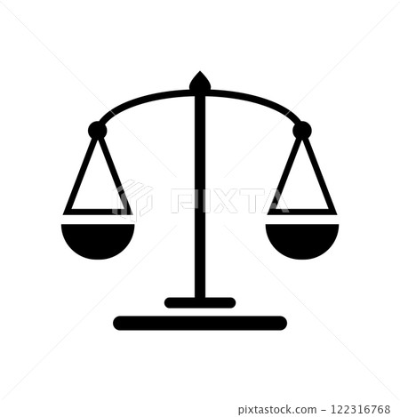 Law scale icon logo design template isolated illustration 122316768