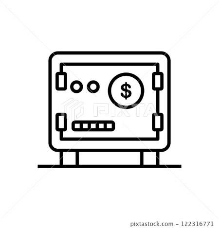 Safe box icon logo design template isolated illustration Safe box icon logo design template isolated illustration 122316771