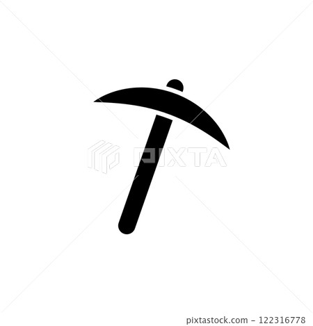 Pickaxe icon logo design template isolated illustration 122316778