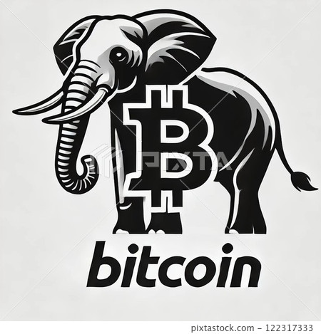 Powerful elephant and Bitcoin - Stock Illustration [122317333] - PIXTA