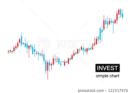 Simple stock price investment graph chart image, vector background image 122317478