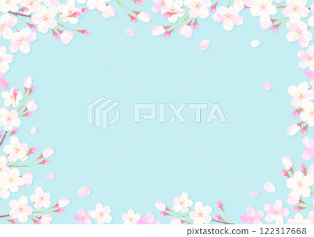 清爽的藍天和櫻花框入學典禮/畢業典禮 122317668