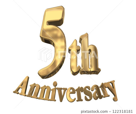 3DCG letters "5th Anniversary/5th Anniversary Mark Sparkling" Gold, Gold 3DCG letters "5th Anniversary/5th Anniversary Mark Sparkling" Gold, Gold 122318181