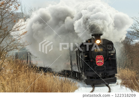 A steam locomotive exerts its power near Iwahoki. A steam locomotive exerts its power near Iwahoki. 122318209