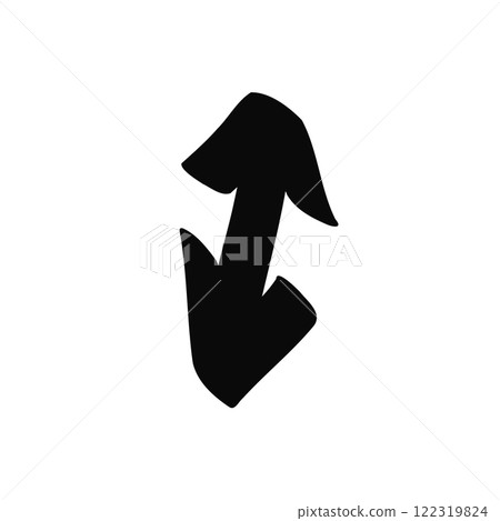 Hand drawn vector doodle double arrow isolated on a white Hand drawn vector doodle double arrow isolated on a white 122319824