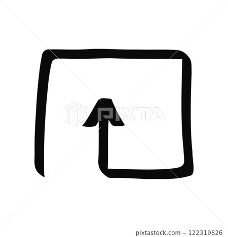 Hand drawn vector doodle square arrow isolated on a white 122319826