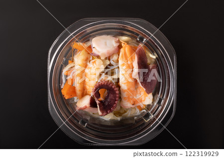 Octopus and shrimp salad with yuzu pepper and vermicelli 122319929