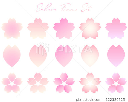 簡單的櫻花花瓣光漸層框架向量集 122320325