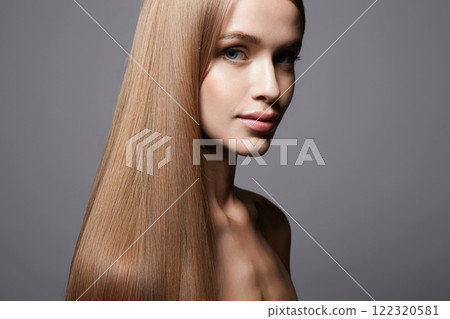beautiful blond young woman. beauty portrait of happy girl beautiful blond young woman. beauty portrait of happy girl 122320581