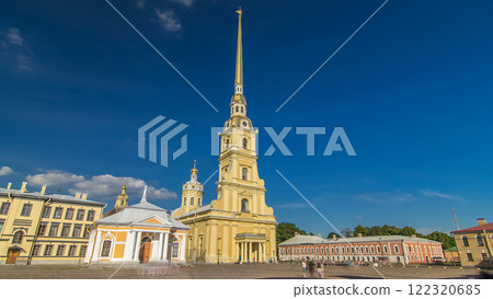 Peter and Paul Fortress timelapse hyperlapse. Petropavlovskaya Krepost. Citadel of St. Petersburg, Russia Peter and Paul Fortress timelapse hyperlapse. Petropavlovskaya Krepost. Citadel of St. Petersburg, Russia 122320685
