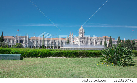 The Jeronimos Monastery or Hieronymites Monastery in Lisbon, Portugal timelapse hyperlapse 122320773