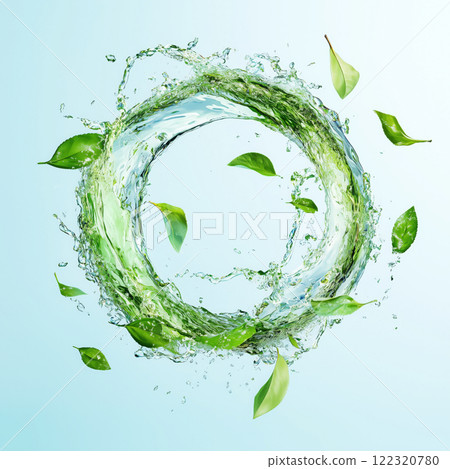 一杯清爽的綠茶，感受大自然的恩賜 一杯綠茶 122320780