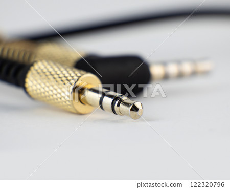 audio connectors close up. Jack cable audio connectors close up. Jack cable 122320796
