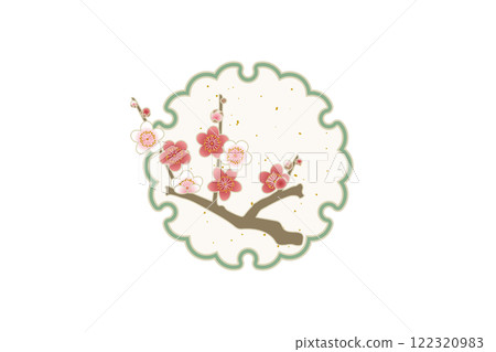 梅花插畫雪紋 梅花插畫雪紋 122320983