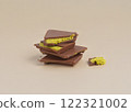 pieces of trendy Dubai chocolate with pistachio 122321002