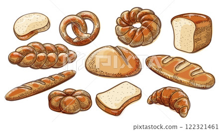 Bread watercolor sketches 122321461