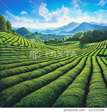 Japan's beautiful tea fields and breathtaking views of greenery 122321594