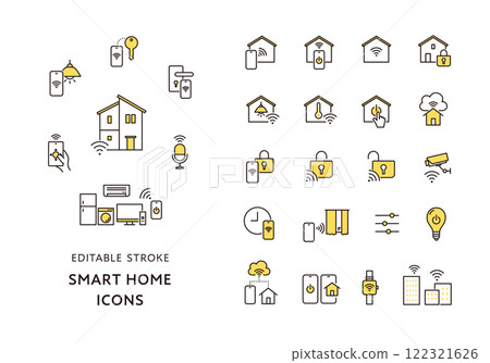 Smart home icon set (color) 122321626