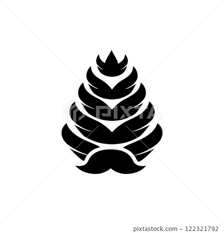 Pine cone icon logo design template isolated illustration Pine cone icon logo design template isolated illustration 122321792