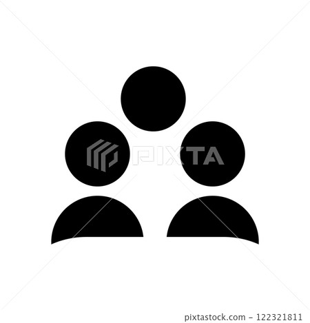 Group icon logo silhouette design template isolated illustration 122321811