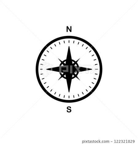 Compass icon logo design template isolated illustration 122321829