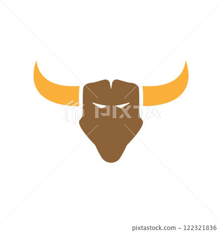 Bull head icon logo design template isolated illustration 122321836