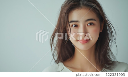 Smiling young Japanese woman 122321903