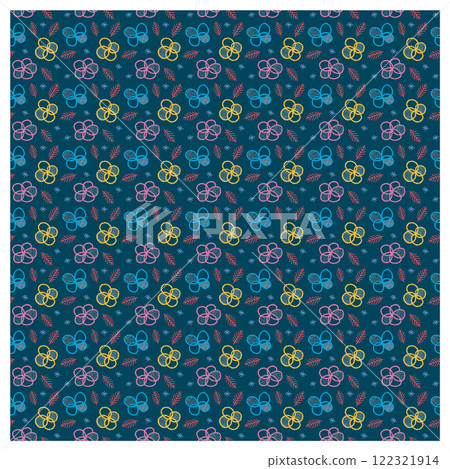 Hand-drawn seamless pattern with interwoven circles (vector data only, pattern in swatches) 122321914