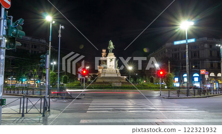Giuseppe Garibaldi monument and tower of the Sforza Castle - Castello Sforzesco timelapse hyperlapse, Milan, Italy Giuseppe Garibaldi monument and tower of the Sforza Castle - Castello Sforzesco timelapse hyperlapse, Milan, Italy 122321932