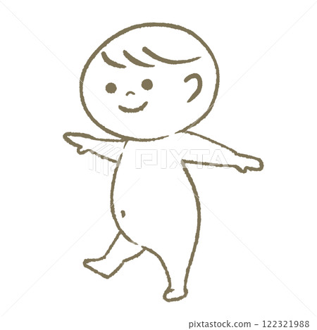 Walking baby (naked) 122321988