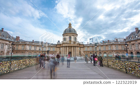 Institute de France in Paris from Pont des Arts timelapse hyperlapse Institute de France in Paris from Pont des Arts timelapse hyperlapse 122322019