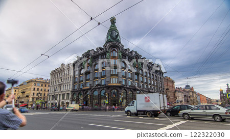 Singer House at the Saint Petersburg timelapse hyperlapse. 122322030