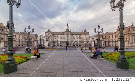 Palacio de Gobierno or The Government Palace also known as House of Pizarro timelapse hyperlapse. 122322124