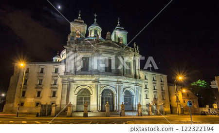 Royal Basilica San Francisco el Grande night timelapse hyperlapse in Madrid, Spain. Royal Basilica San Francisco el Grande night timelapse hyperlapse in Madrid, Spain. 122322194
