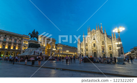 Milan Cathedral day to night timelapse Duomo di Milano is the gothic cathedral church of Milan, Italy. Milan Cathedral day to night timelapse Duomo di Milano is the gothic cathedral church of Milan, Italy. 122322207