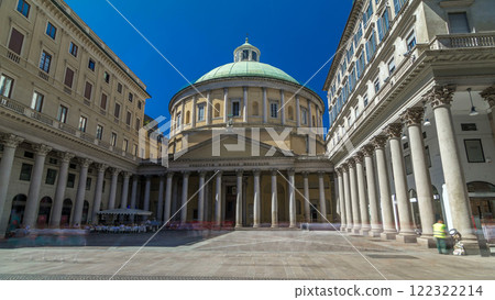 San Carlo al Corso timelapse hyperlapse is a neo-classic church in the center of Milan. 122322214
