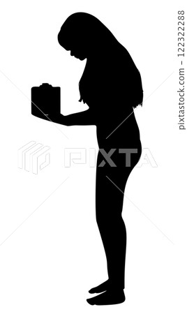 Silhouette of Girl in Pajamas Silhouette of Girl in Pajamas 122322288