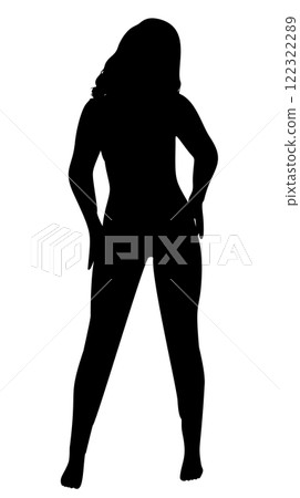 Silhouette of Girl in Pajamas Silhouette of Girl in Pajamas 122322289
