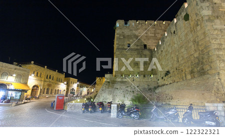 Tower of David night timelapse hyperlapse. Jerusalem, Israel Tower of David night timelapse hyperlapse. Jerusalem, Israel 122322321