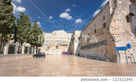 The Church of the Nativity of Jesus Christ timelapse hyperlapse. Palestin. The city of Bethlehem. The Church of the Nativity of Jesus Christ timelapse hyperlapse. Palestin. The city of Bethlehem. 122322345