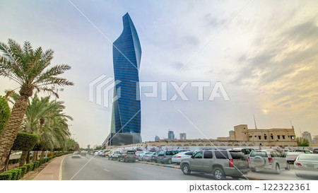 Tower in Kuwait City timelapse hyperlapse. Kuwait, Middle East 122322361