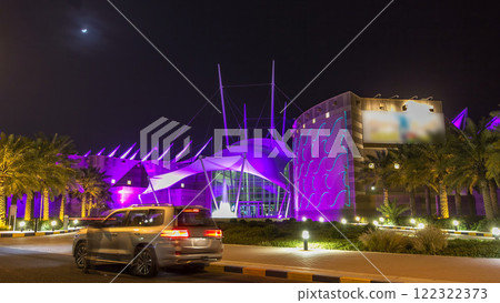Kuwait scientific center at night timelapse hyperlapse Kuwait scientific center at night timelapse hyperlapse 122322373