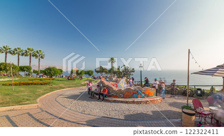 El Parque del Amor or Love park timelapse hyperlapse in Miraflores, Lima, Peru. 122322411
