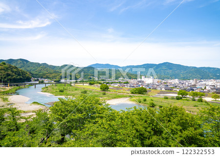View of the Hijikawa River from Ozu Castle, Ehime, Japan, May View of the Hijikawa River from Ozu Castle, Ehime, Japan, May 122322553