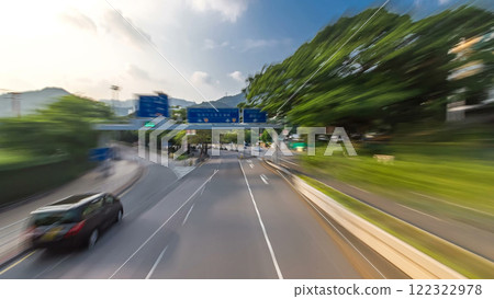 A Hong Kong streets view timelapse from open-top touristic bus during Hong Kong island's touring A Hong Kong streets view timelapse from open-top touristic bus during Hong Kong island's touring 122322978
