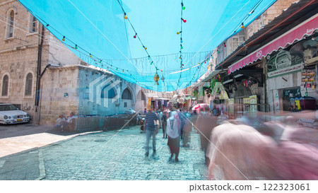 The colorful souk in the old city of Jerusalem Israel timelapse hyperlapse The colorful souk in the old city of Jerusalem Israel timelapse hyperlapse 122323061