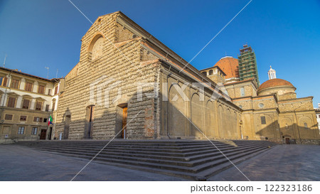 Basilica di San Lorenzo Basilica of St Lawrence timelapse hyperlapse in Florence city. Basilica di San Lorenzo Basilica of St Lawrence timelapse hyperlapse in Florence city. 122323186