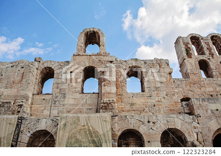 Old wall with arch of Dionysus theater in Athens, Greece Old wall with arch of Dionysus theater in Athens, Greece 122323284