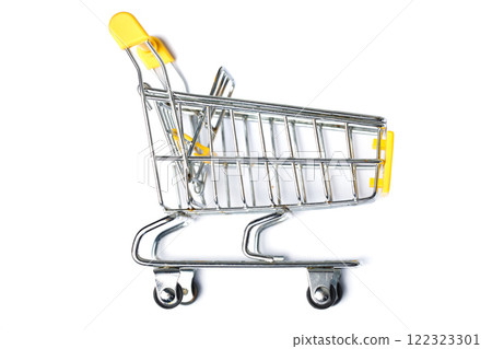 Shopping cart on white background 122323301